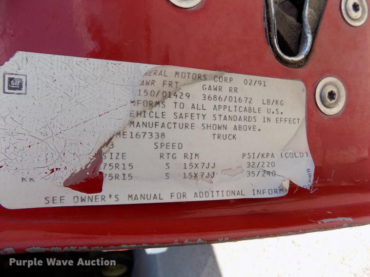 image for item ER9186 1991 Chevrolet Cheyenne 1500 pickup truck