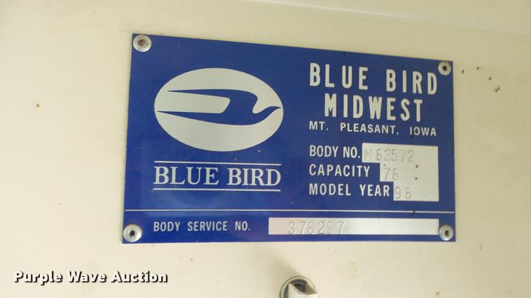 image for item EX9245 1998 Blue Bird TC2000 school bus