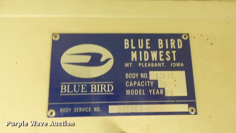 image for item EX9245 1998 Blue Bird TC2000 school bus