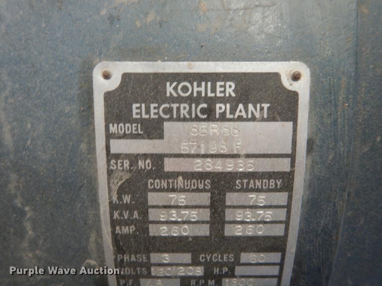 image for item FC9383 1966 Kohler Electric 86RS8 generator