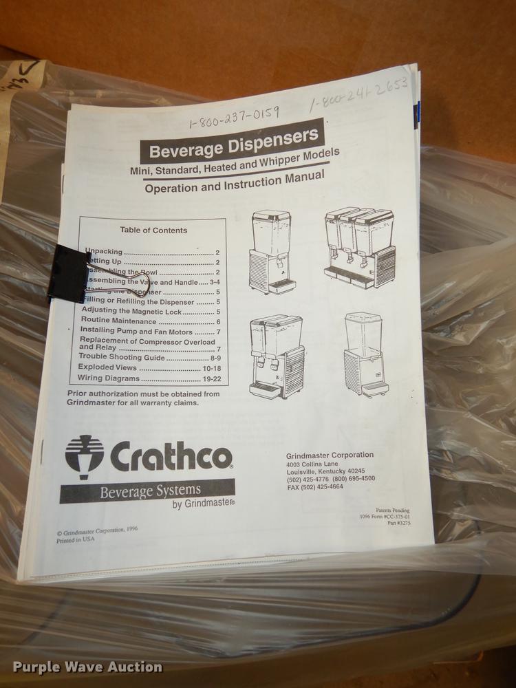 image for item FC9392 (2) Crathco triple beverage dispenser systems