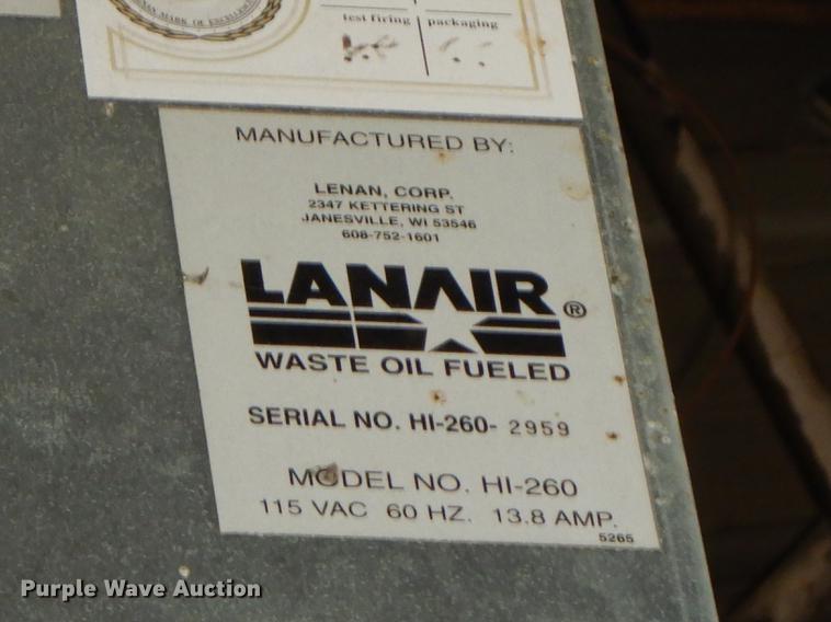 image for item FC9461 Lanair HI-260 waste oil heater