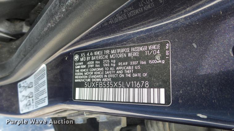 image for item FO9173 2005 BMW X5 SUV