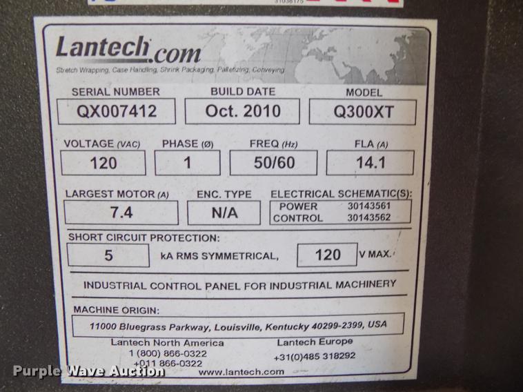 image for item DB8546 2010 Lantech Q300XT stretch wrapping system