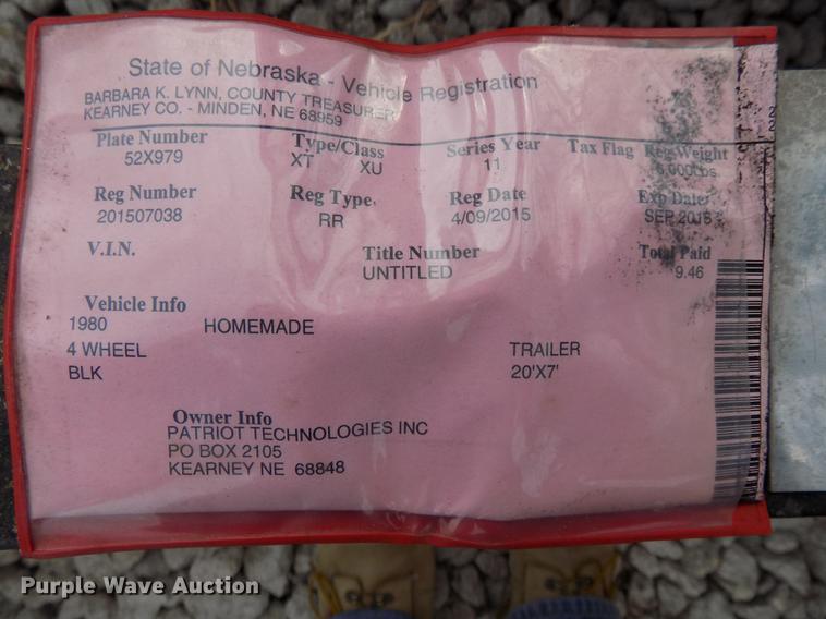 image for item DB8567 1980 shop built cage/cargo trailer