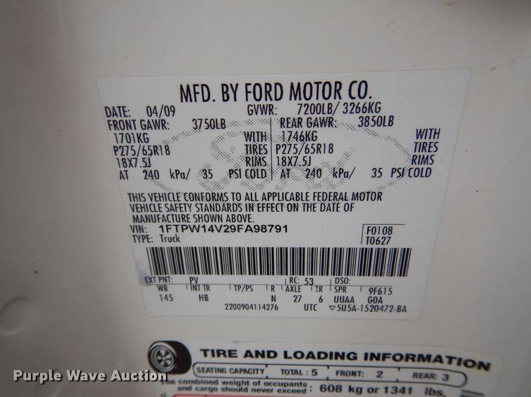 image for item DB9324 2009 Ford F150 Lariat SuperCrew pickup truck