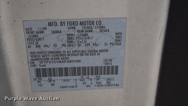 image for item DD6590 2010 Ford F150 SuperCab pickup truck