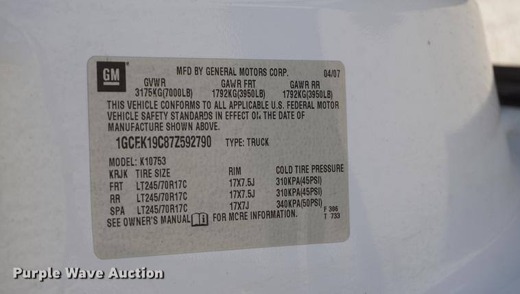 image for item DD6612 2007 Chevrolet Silverado 1500 Ext. Cab pickup truck