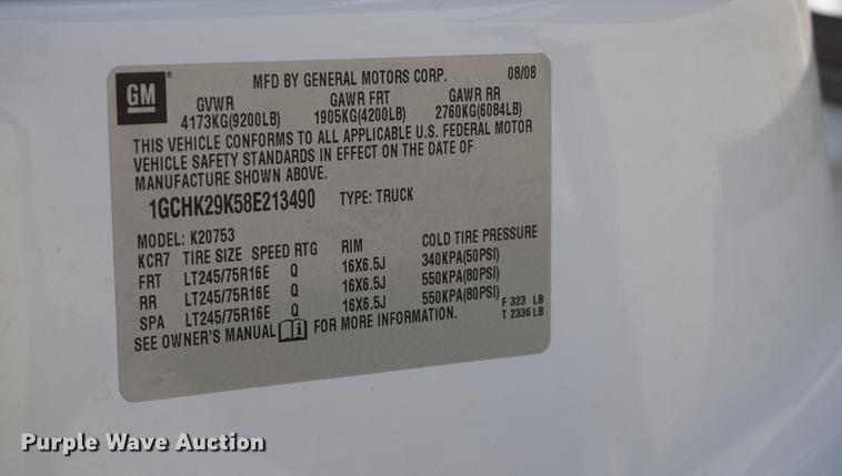 image for item DD6615 2008 Chevrolet Silverado 2500HD Ext. Cab pickup truck