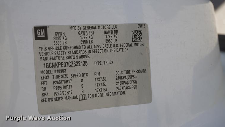 image for item DD6617 2012 Chevrolet Silverado 1500 pickup truck