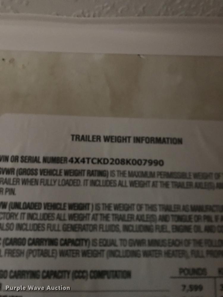 image for item DF1829 2008 Cherokee Grey Wolf camper