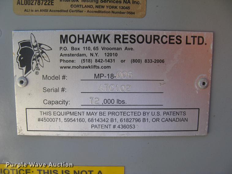 image for item DQ9688 Mohawk MP-18-006 four post mobile lift system