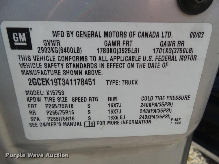 image for item DZ9447 2004 Chevrolet Silverado 1500 Ext. Cab pickup truck