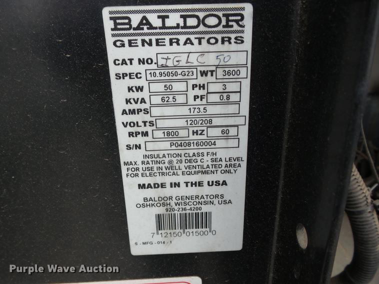 image for item EI9958 2004 Baldor IGLC50 generator