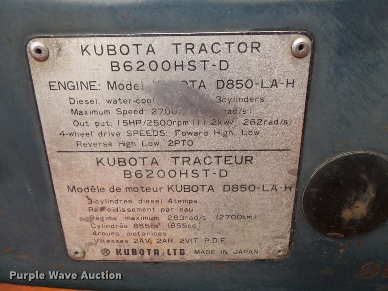 image for item FT9916 Kubota B6200 tractor