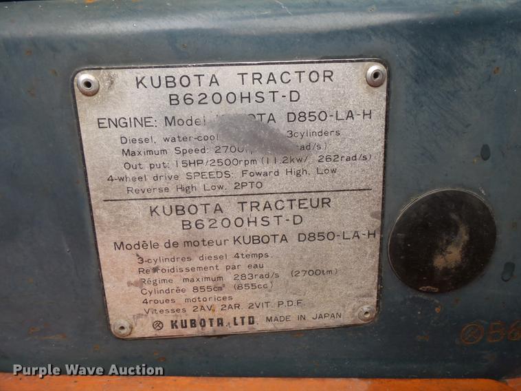 image for item FT9916 Kubota B6200 tractor
