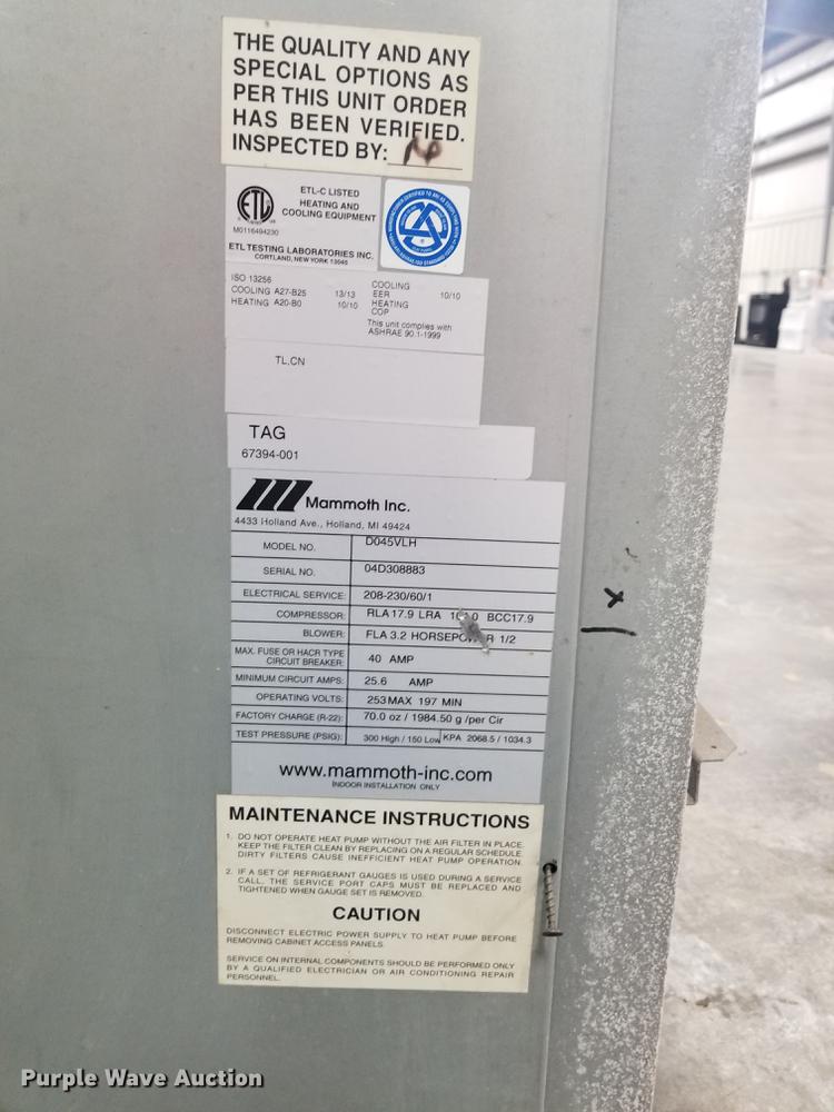 image for item G1337 Mammoth water source heat pump