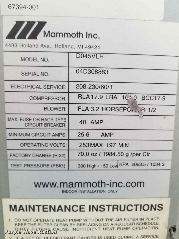 image for item G1337 Mammoth water source heat pump