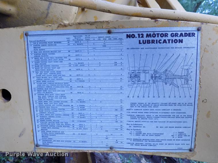image for item DD3472 1964 Caterpillar 12E rigid frame motor grader
