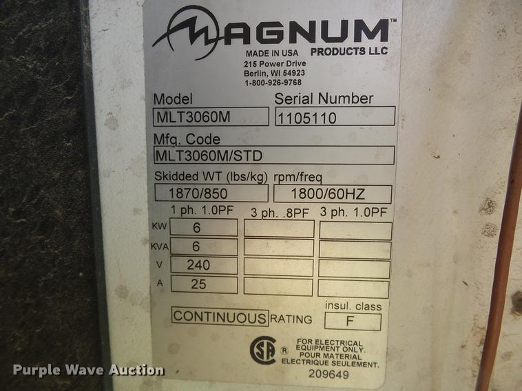 image for item DD5905 Magnum MLT3060M/STD light plant