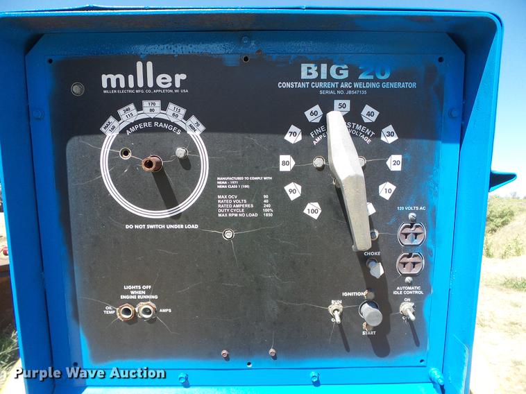 Miller Big 20 welder generator in Dodge City, KS Item DD5907 sold