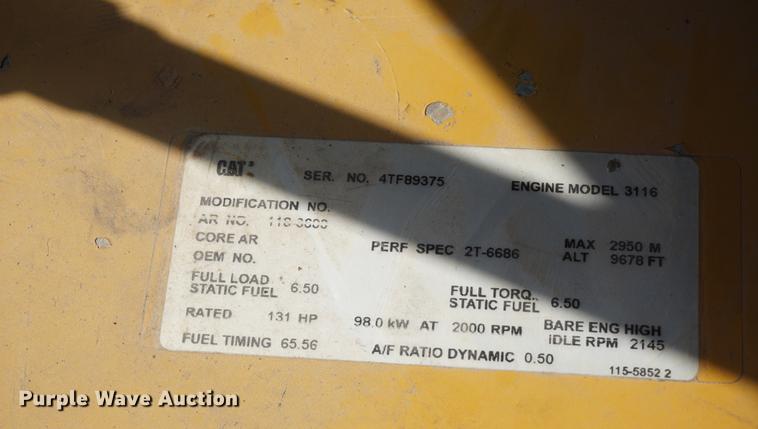 image for item DD6552 1995 Caterpillar M318 rubber tire excavator