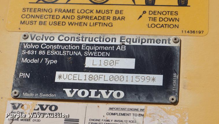 image for item DD6589 2008 Volvo L180F wheel loader