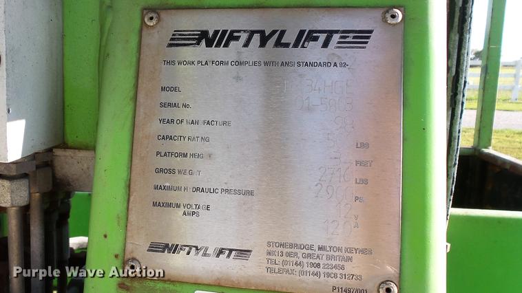 image for item DD7394 1998 Niftylift TM34HGE boom lift