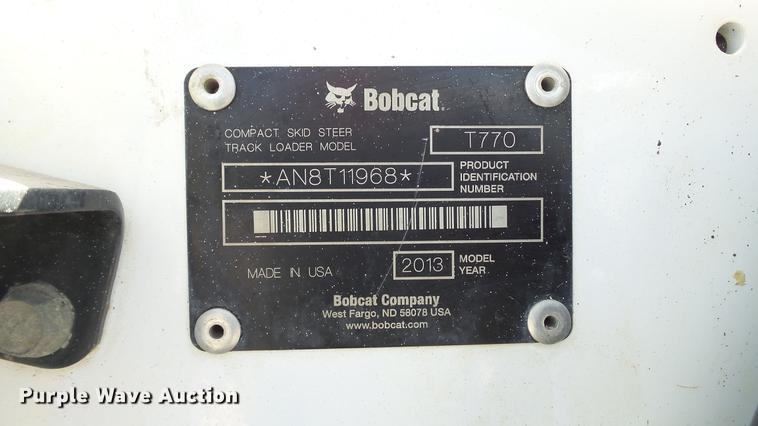 image for item DD7405 2013 Bobcat T770 skid steer