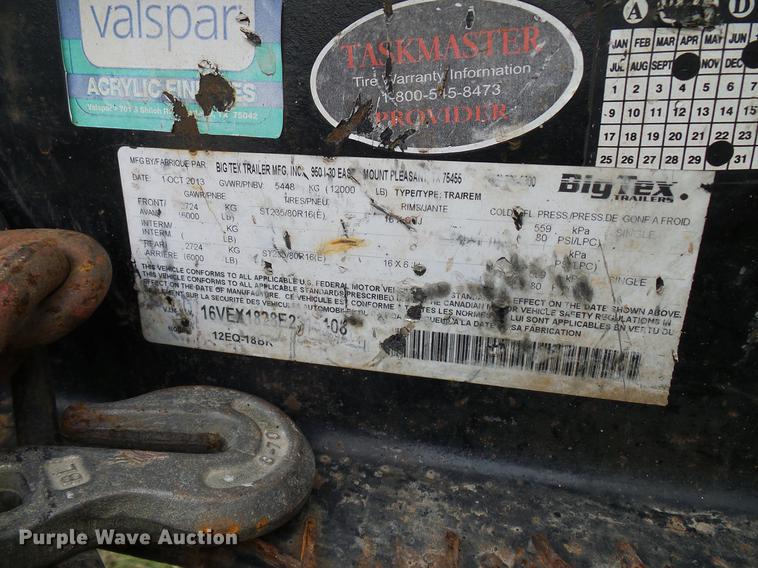 image for item DD8321 2014 Big Tex 12EQ utility trailer