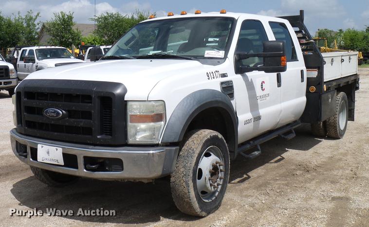 image for item DD8327 2008 Ford F450 Super Duty Crew Cab flatbed truck