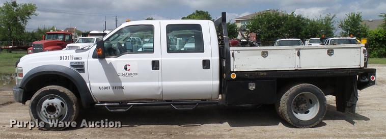 image for item DD8327 2008 Ford F450 Super Duty Crew Cab flatbed truck