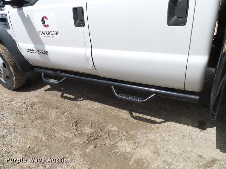 image for item DD8327 2008 Ford F450 Super Duty Crew Cab flatbed truck