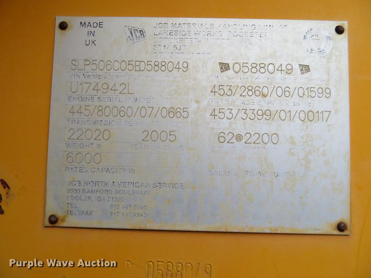 image for item DE6398 2005 JCB 506C telehandler