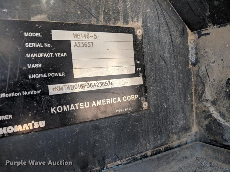 image for item DF1255 2007 Komatsu WB146-5 backhoe
