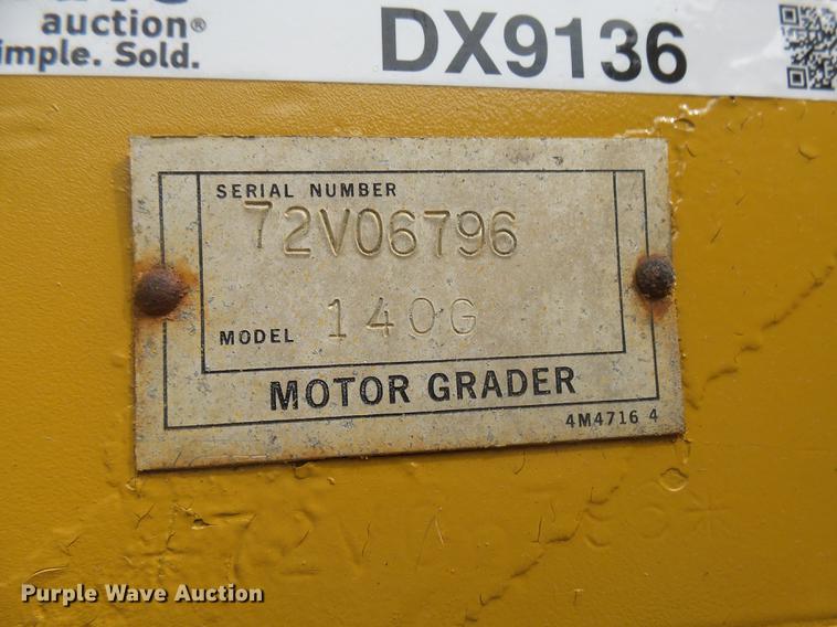 image for item DX9136 1983 Caterpillar 140G motor grader