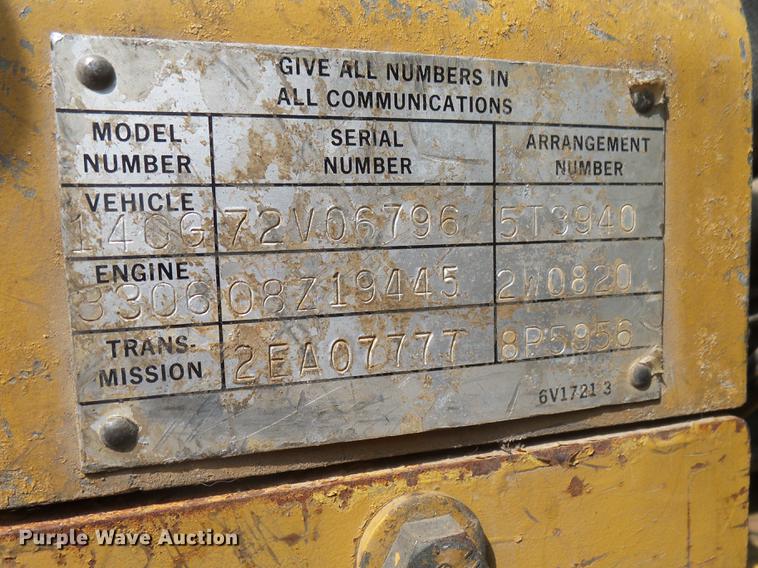 image for item DX9136 1983 Caterpillar 140G motor grader