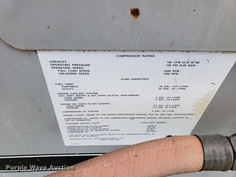 image for item EF9855 Leroi Q185DJE air compressor