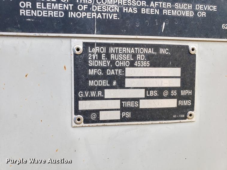 image for item EF9855 Leroi Q185DJE air compressor