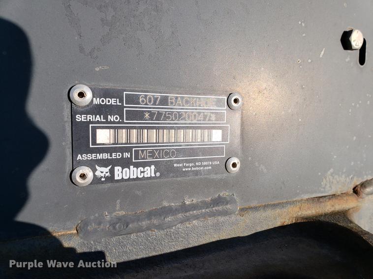 image for item EF9900 Bobcat 607 skid steer backhoe attachment