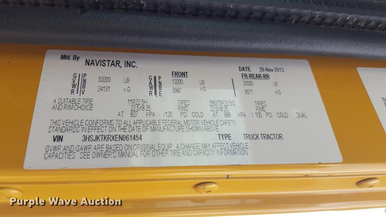 image for item EI9662 2014 Caterpillar CT660 semi truck