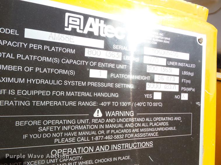 image for item EI9948 Altec utility bed