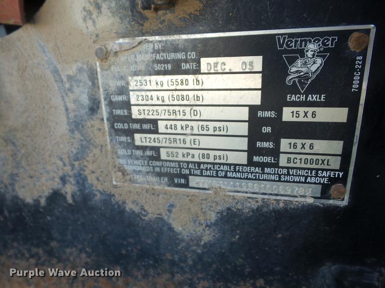 image for item EI9965 2006 Vermeer BC1000XL chipper
