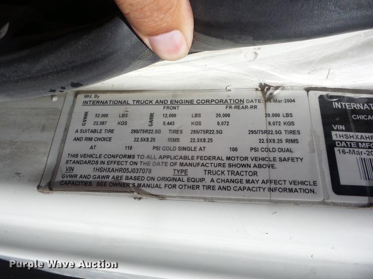 image for item EI9979 2005 International 8600 dump truck