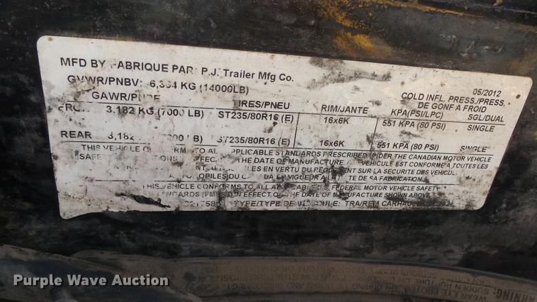 image for item FO9188 2012 PJ utility trailer