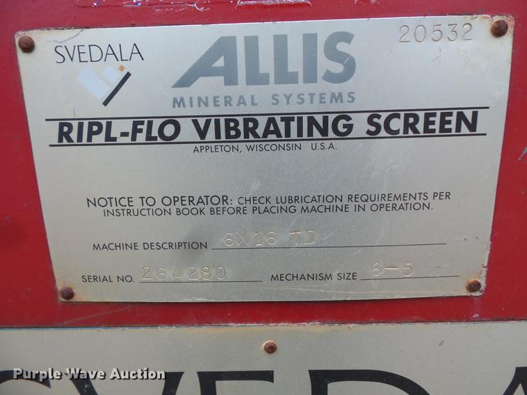 image for item FT9929 Svedala Ripl-Flo vibratory screen