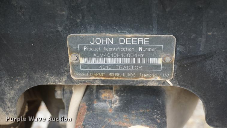 image for item DD6563 2002 John Deere 4610 MFWD tractor