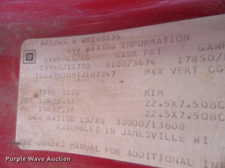 image for item DE6452 1996 Chevrolet Kodiak utility truck