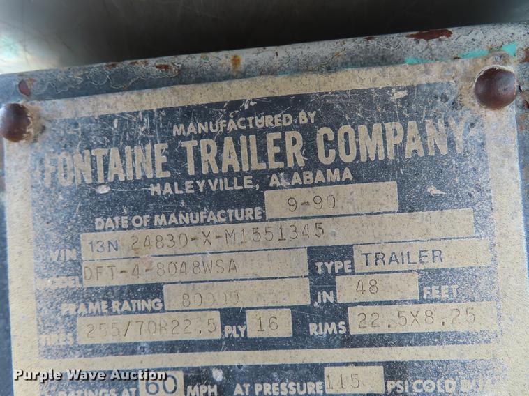 image for item DF1265 1991 Fontaine drop deck equipment trailer