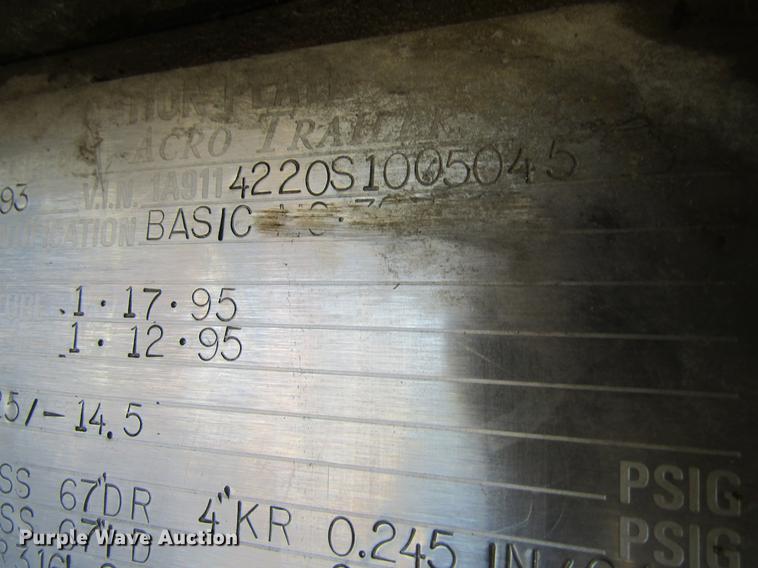 image for item DF3863 1995 Acro tank trailer